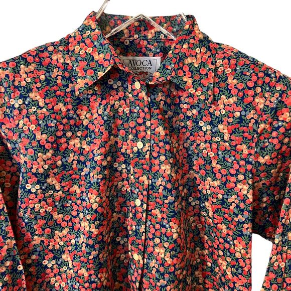 Avoca Collection Vintage Irish County of Wicklow Floral Button-Down Top - Sz 14 - Picture 2 of 10